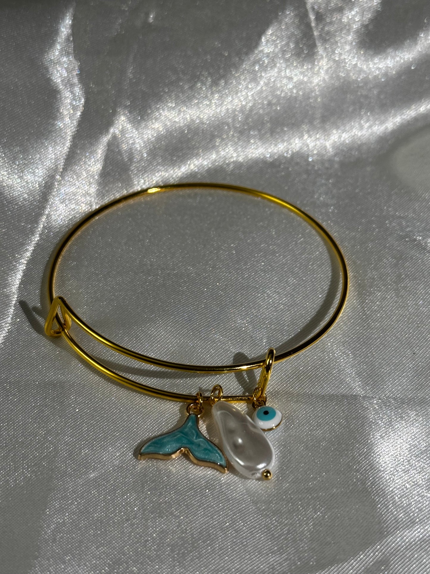 Bracelet Jonc Charms bleu